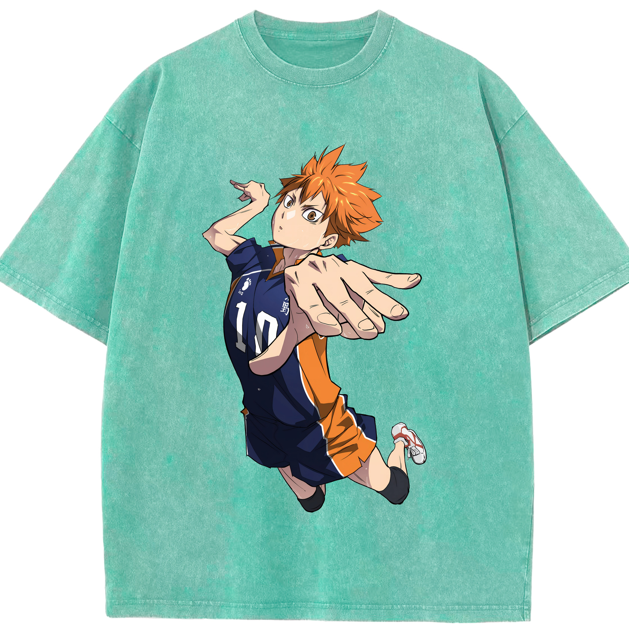 （画像用） ハイキュー!! Haikyu!! 綿100% ヴィンテージ風 半袖Tシャツ（フロントプリント）